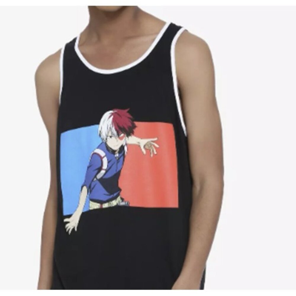Hot Topic My Hero Academia Shoto Todoroki Split Basketball Tank Top Jersey
